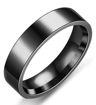 Polished Black Stainless Steel Ring