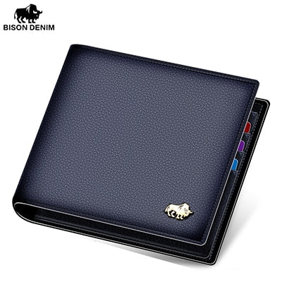 BISON DENIM Genuine Leather Luxury Wallet RFID Protection