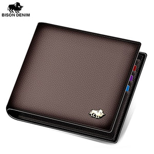 BISON DENIM Genuine Leather Luxury Wallet RFID Protection