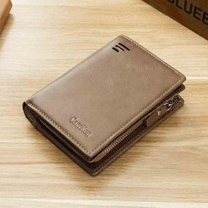 Genuine Leather Fashion wallet vertical multi-function