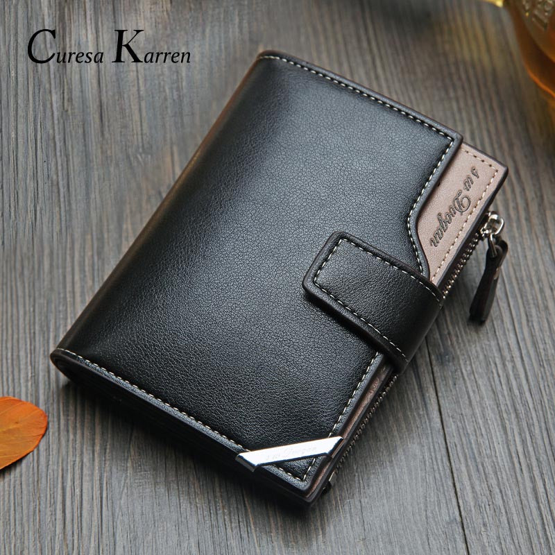 Genuine Leather Fashion wallet vertical multi-function